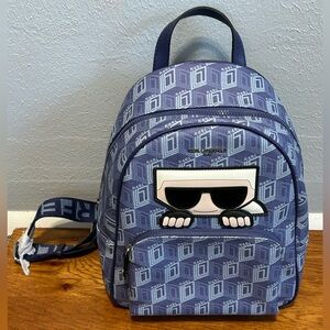 NWT KARL LAGERFELD Paris Backpack Indigo One Size